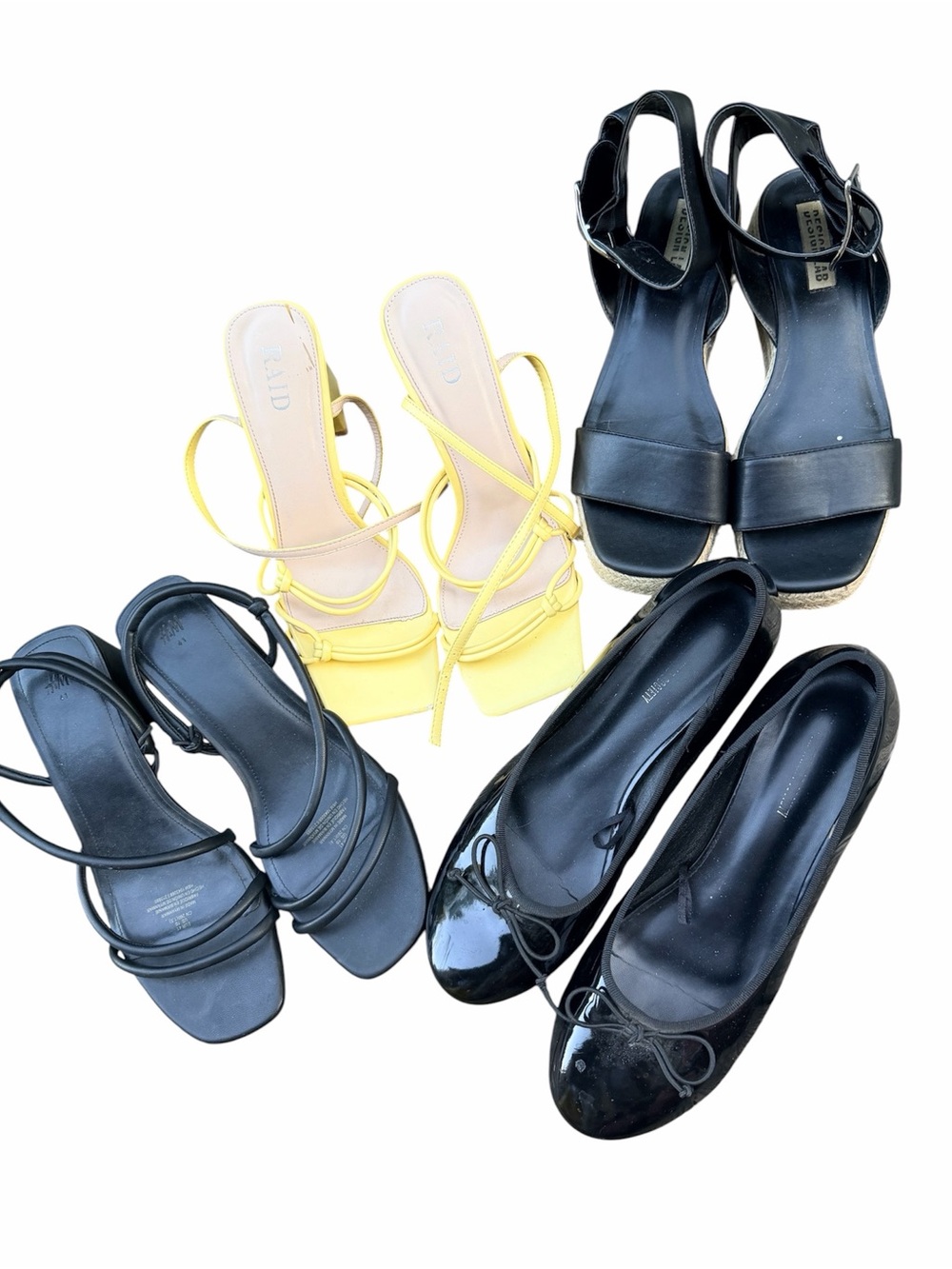 H&M + DESIGN LAB Shoe Sandal Heel Wedge Lot Bundle X 4 Pairs Women’s Size 10